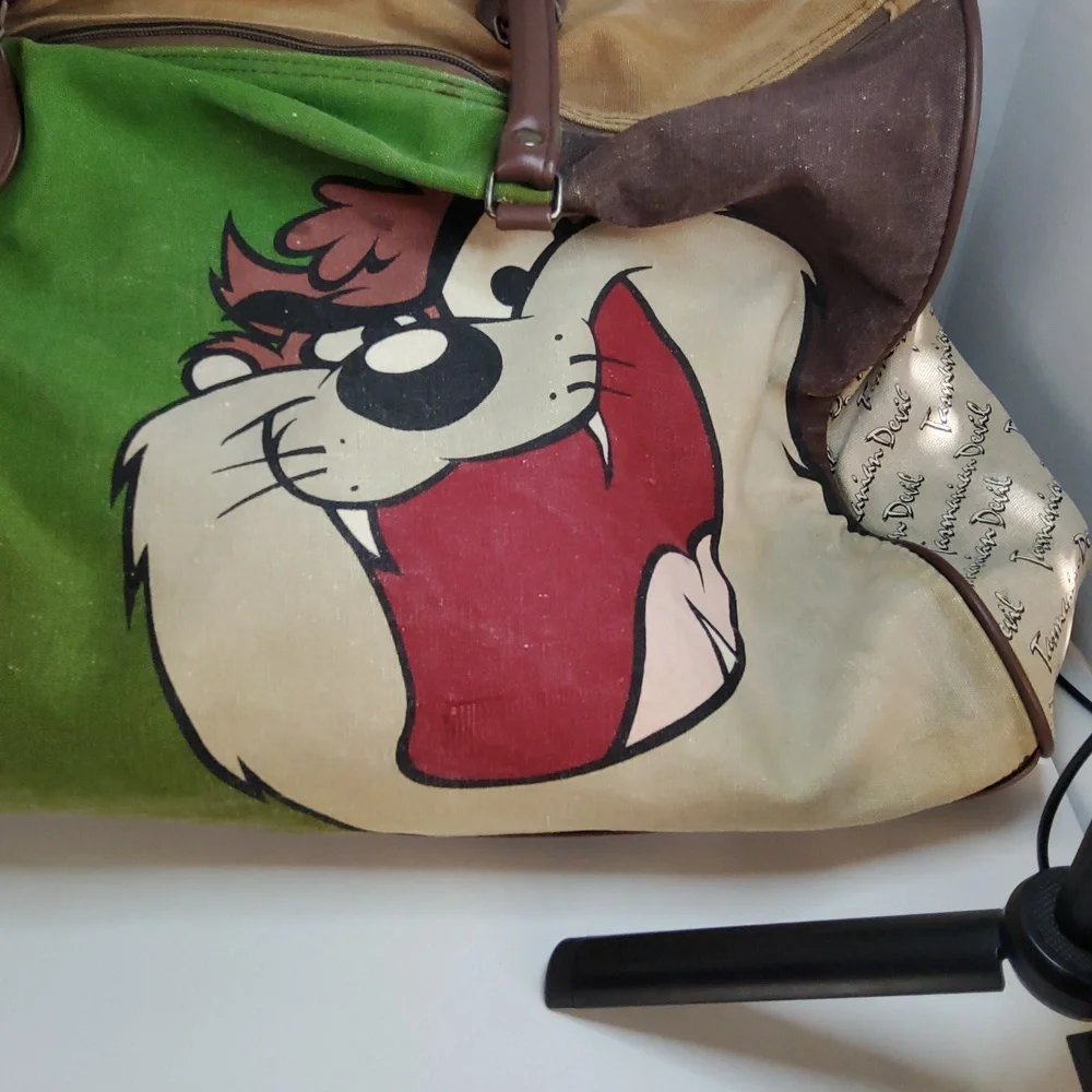 Vintage LOONEY TUNES 1993 duffel bag Tasmanian Devil - Picture 2 of 12
